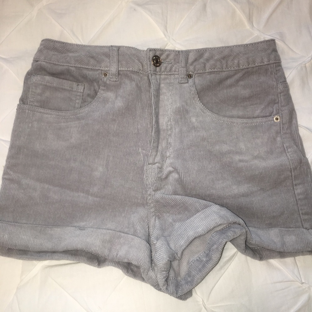 Grey corduroy shorts